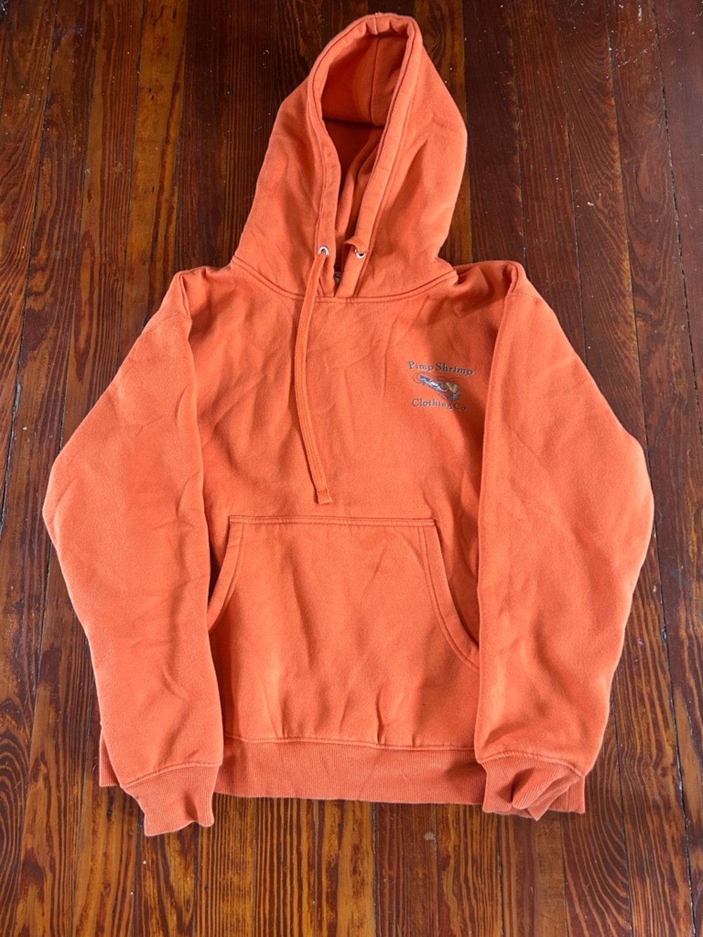 Primo Shrimp Orange Pullover Hoodie - Casual Fleece Hooded Sweatshirt